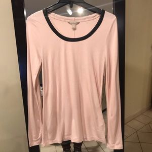 Banana Republic- Blush shirt with Leather Trim!